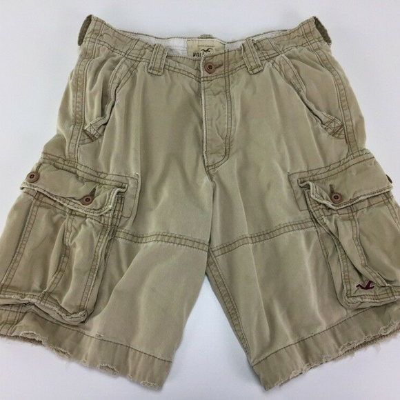 Hollister‎ Button Fly Distressed Cargo Shorts - Picture 1 of 6